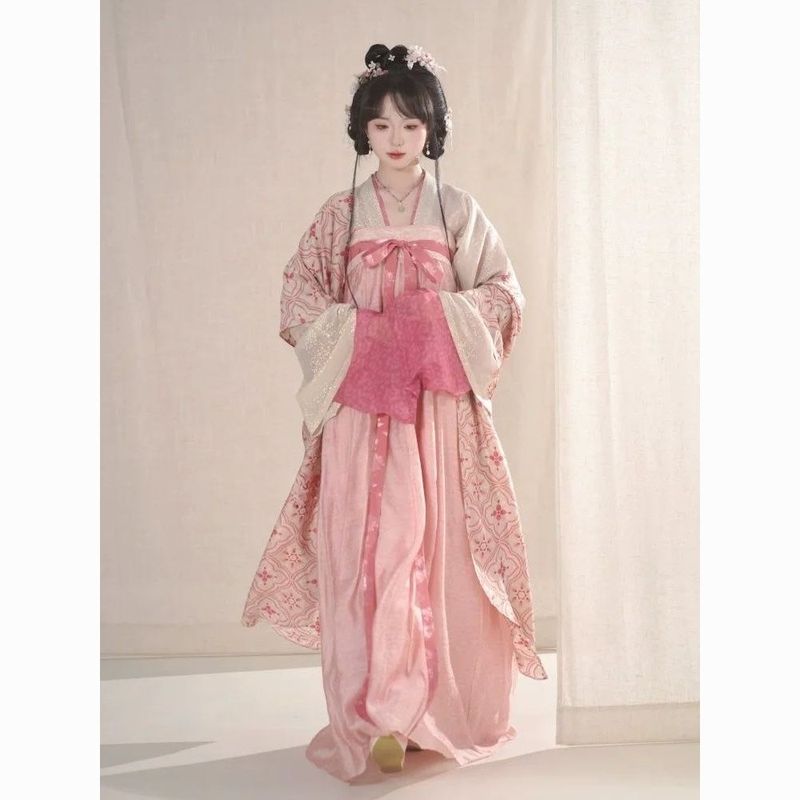 T Đường Made Hanfu Famen Temple Siêu Cổ Tích Áo Sơ Mi Một Mảnh Váy Cặp Ngực Chiều Dài Bán Chạy Phong