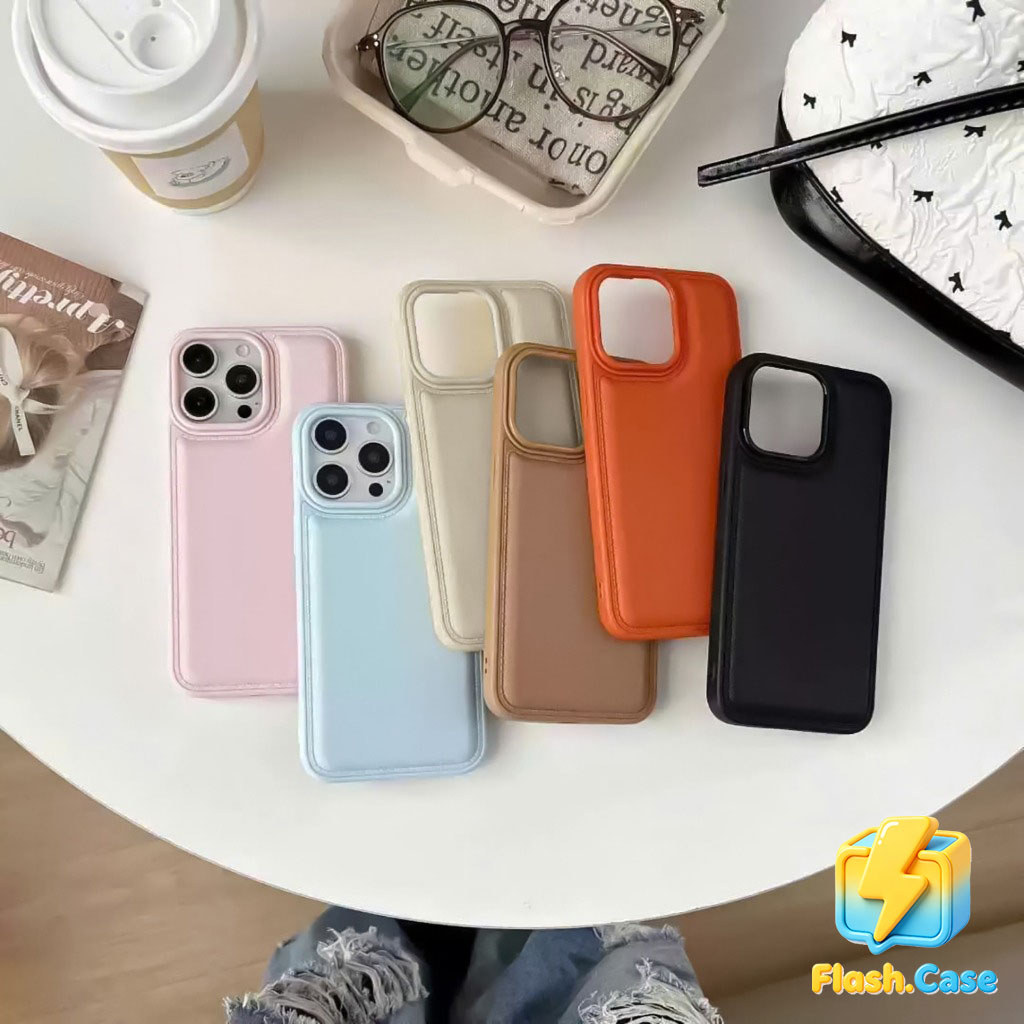 Ốp Lưng iPhone Da Nổi Viền Chỉ 6/6plus/7/8/plus/x/xs/11/12/13/14/15/16/17/pro/plus/promax - Awifi Ca