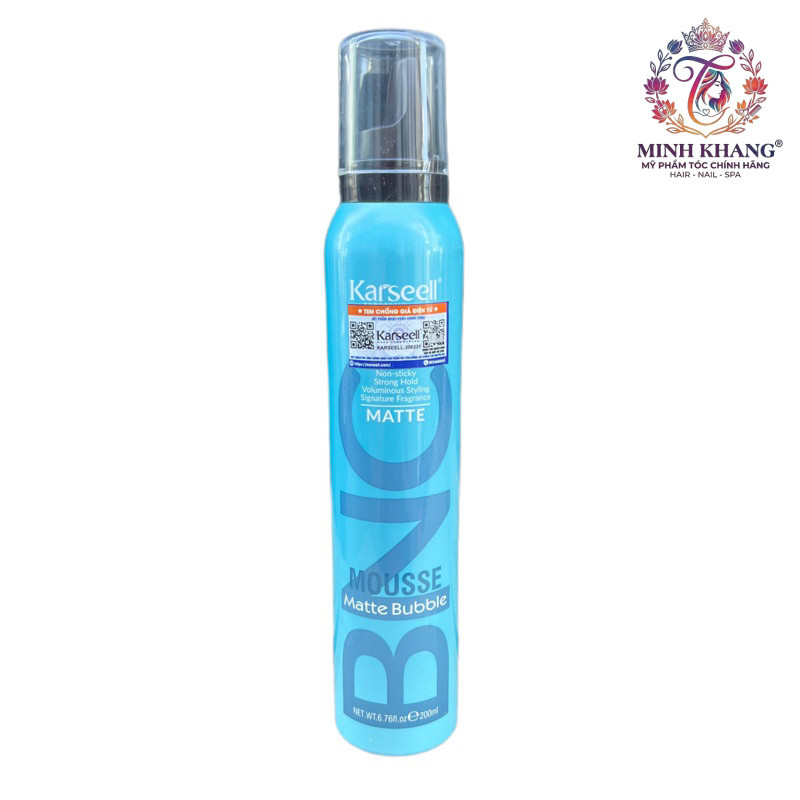MOUSSE BỌT TẠO KIỂU TÓC KARSEELL BNC MATTE BUBBLE XANH 200ML [ MK ]