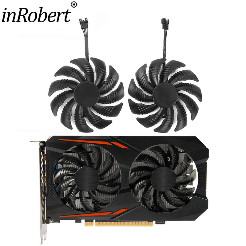 I88MM T129215Quạt Làm Mát SU Cho Gigabyte GeForce GTX 1050 1050Ti 1060 1070 1070Ti WINDFORCE OC GTX1