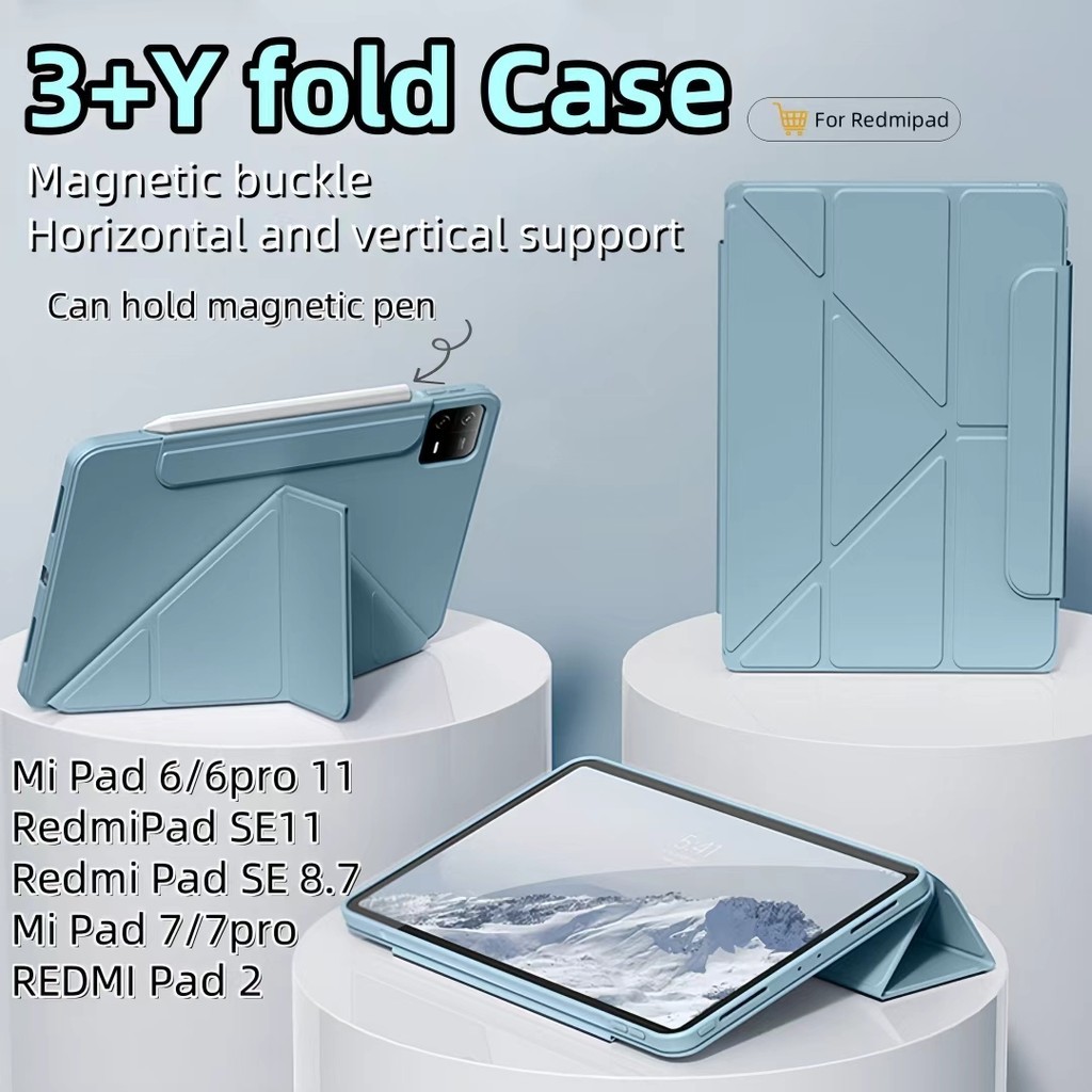 Ốp Lưng Máy Tính Bảng Y-Fold Cho Redmi Pad SE 8.7 / 11 Xiaomi 6 / Pad2 Mi6 / 6Pro Mi7 / 7Pro Có Khe 
