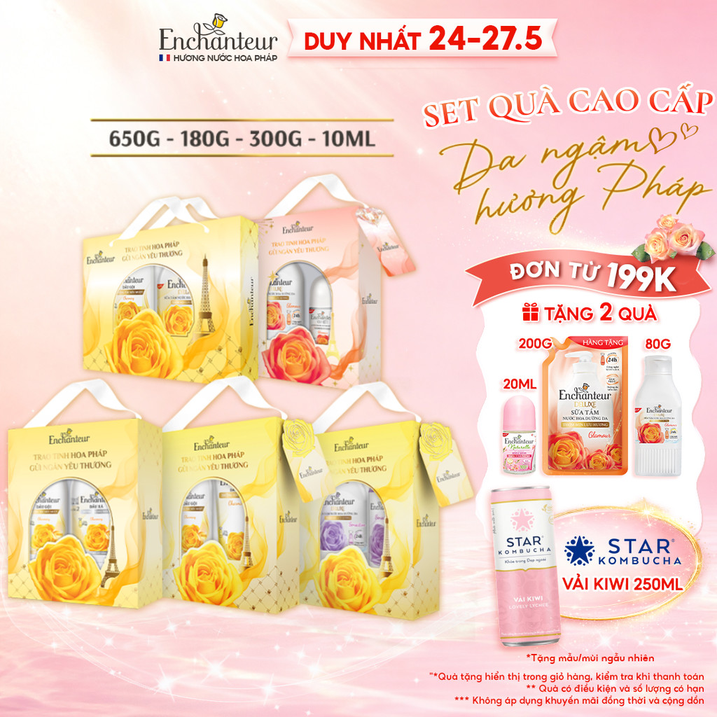 [HỘP QUÀ] Hộp Quà Tặng Cao Cấp Enchanteur Deluxe Hương Nước Hoa Pháp Sang Trọng