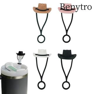 BENYTRO 1 / 4 Vỏ bọc ống hút mũ cao bồi bằng silicon, Nắp bọc ống hút có thể tái sử dụng, Phụ kiện ống hút Tumbler uống kín khí Đầu cho cốc 30 40 oz
