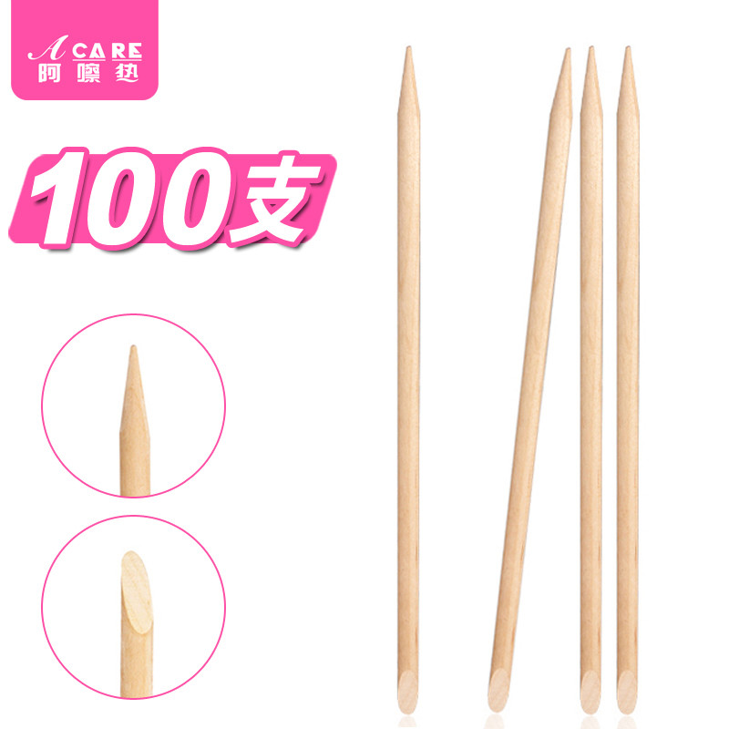 Pq801-Orange Wood Stick Dụng cụ làm móng tay Vật tư Beech Stick Cleaning Crack Point Drill Pen Tre S