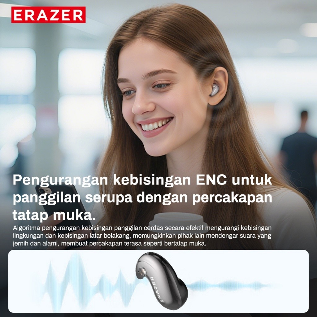 ERAZER XF58 Tai nghe Bluetooth không dây V6.0 Tai nghe nhét tai MINI ngủTWS In-Ear AI Dịch 134 loại Tai nghe ngoại ngữ IPX5 Chống mồ hôi HI-FI | BigBuy360 - bigbuy360.vn