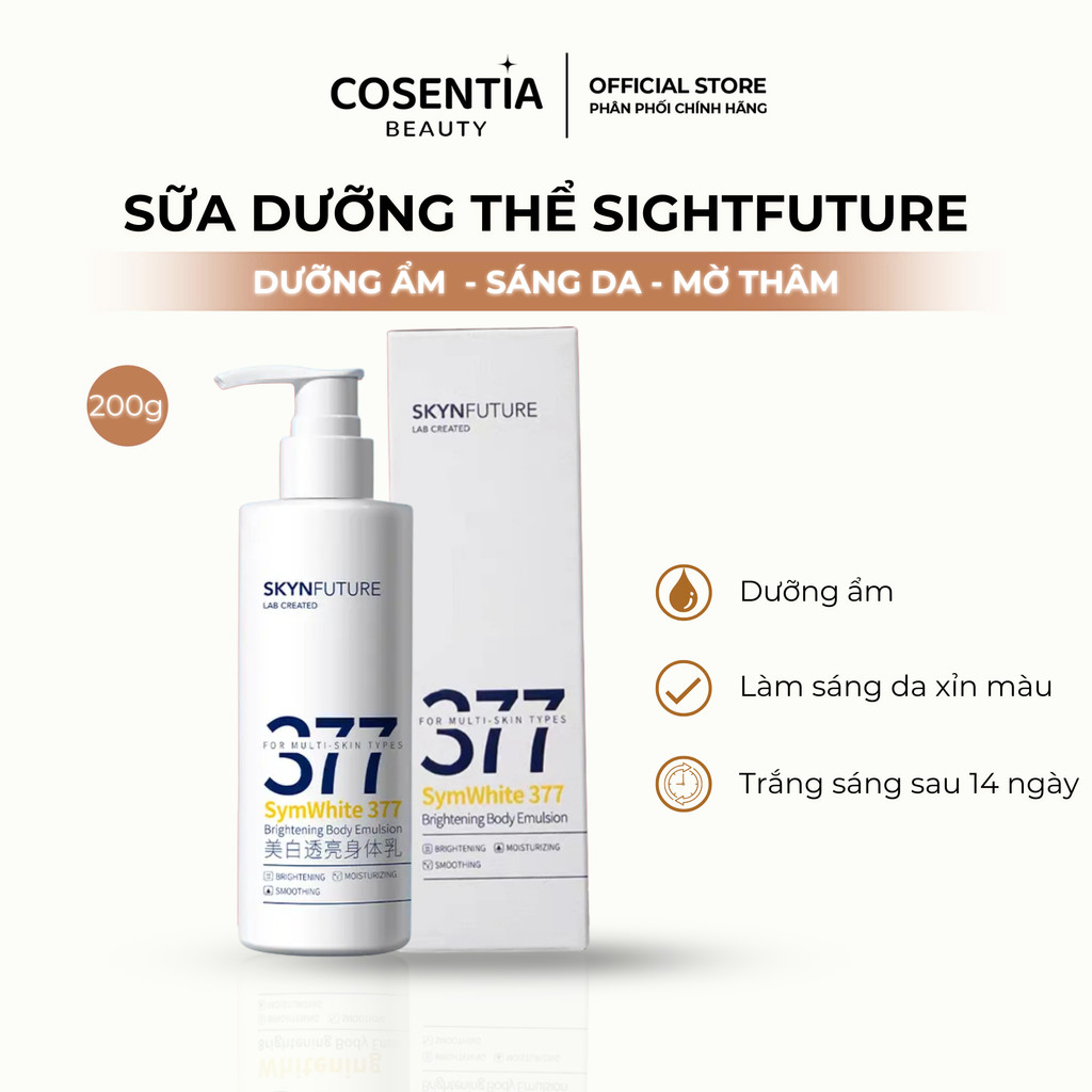 Sữa Dưỡng Thể Trắng Da SIGHTFUTURE 377 + Niacinamide Dưỡng Ẩm, Hỗ Trợ Làm Sáng & Đều Màu Da 200g