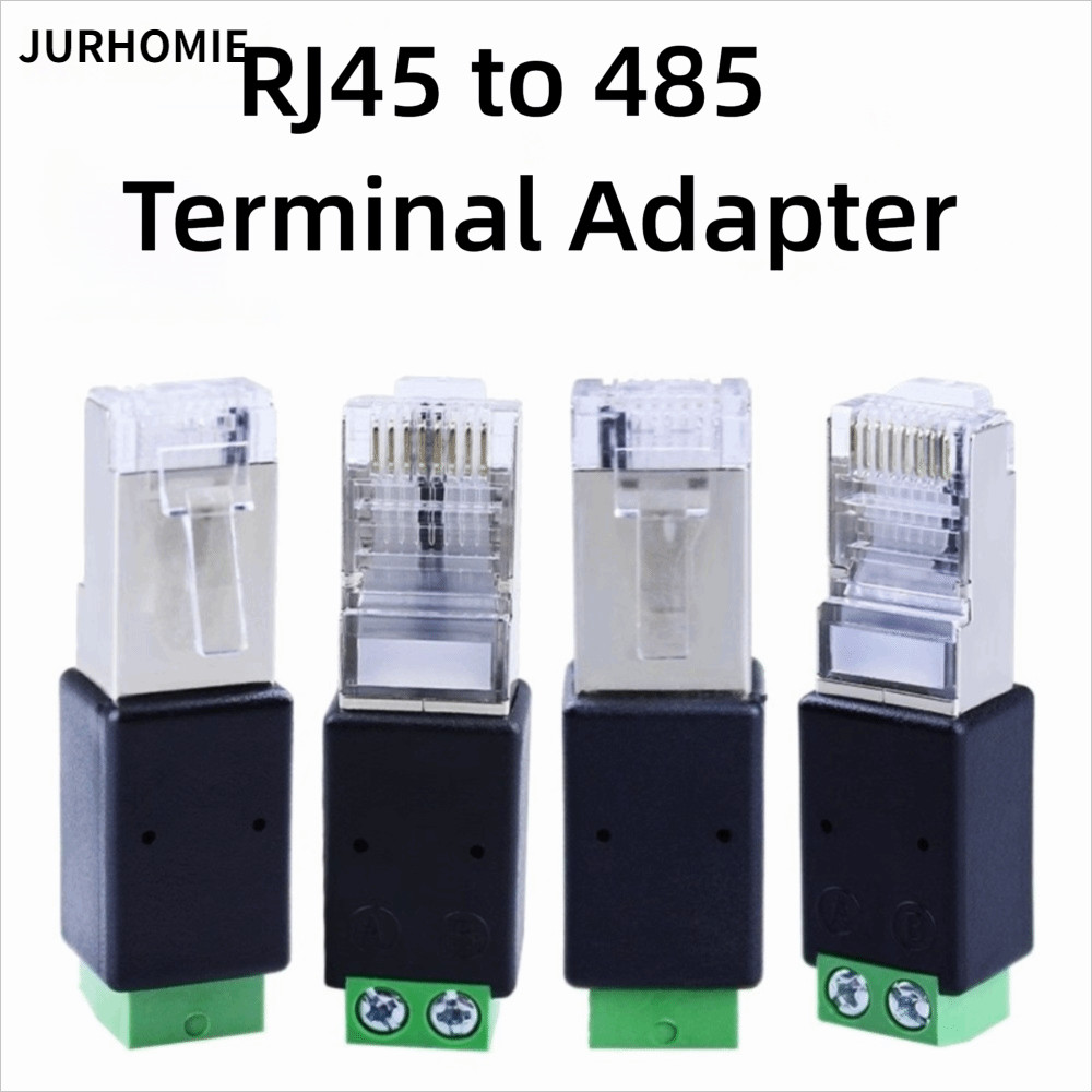 Bộ chuyển đổi JURHOMIE RJ45 sang RS485, Đầu nối nam RJ45 Bộ chuyển đổi đầu cuối RJ45 2PIN, Bộ chuyển