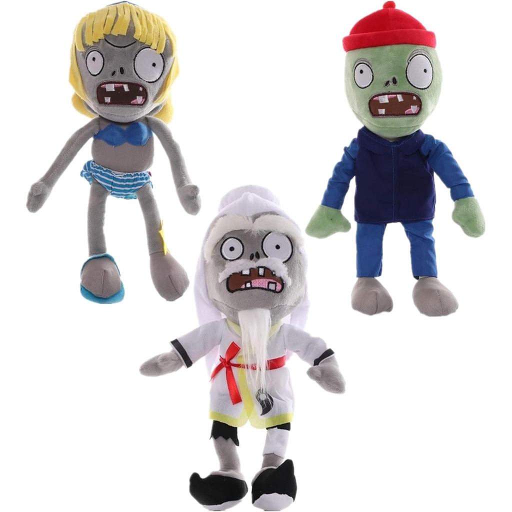 JHESAO 3 Thực Vật Và Zombies Sang Trọng Đồ Chơi Zombie Bình Thường PVZ Sang Trọng 1 2 Nhồi Bông Mềm 