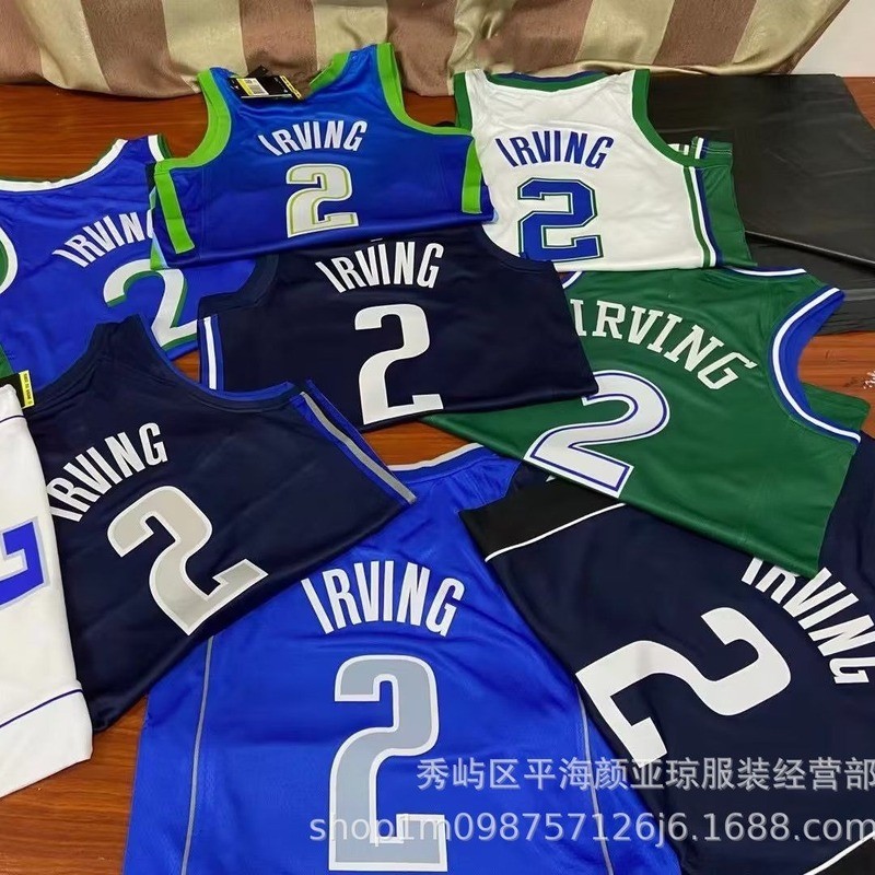 Phiên bản Hot Press Áo bóng rổ Mavericks Jersey No. Áo bóng rổ 2 Irving Mavericks Jersey