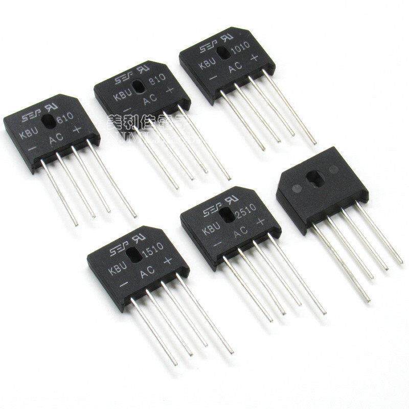Bán Cầu Chỉnh Lưu Cọc KBU610 KBU810 KBU1010 KBU1510 KBU2510 Cầu Phẳng Thương Hiệu Mới
