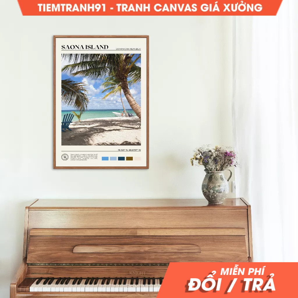 Tranh treo tường, Oil Paint, Saona Island Wall Art, Saona Island Poster, Saona Island Photo, Caribbe