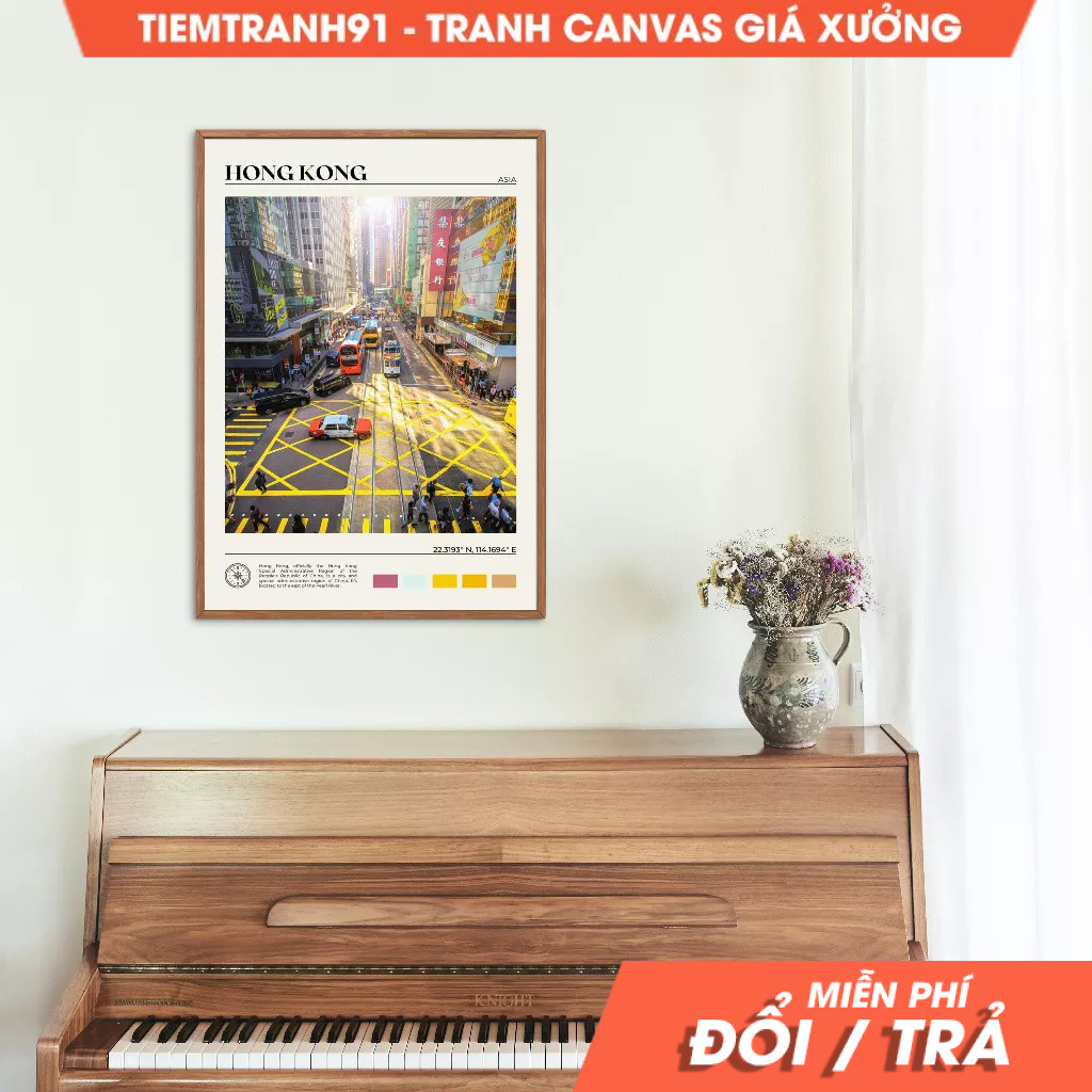 Tranh treo tường, Oil Paint, Hong Kong Wall Art, Hong Kong Poster, Hong Kong Photo, Hong Kong Wall D