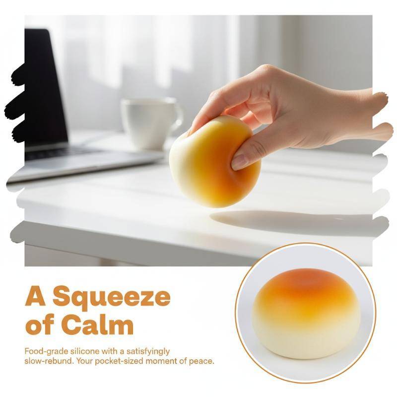 [TeOdw-t] Phim hoạt hình Kawaii Trứng Tart Antistress Foot Squishy Toy Fidget Bóp Đồ chơi Mochi Squi