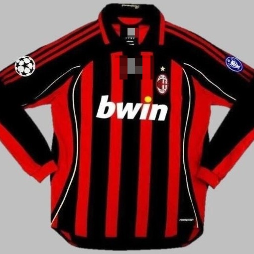 2006 / 2007 Ac Milan Sân nhà Áo đấu Retro Jersey Bóng đá 06 / 07 AC Milan Áo KAKA 22 NESTA 13 RONALD