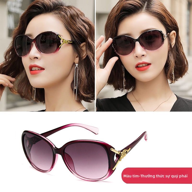 Kính Nữ Mặt Tròn Kính Mát Chống Nắng Đầu Tia Cực Tím Chống Nữ Ngôi Sao Cáo Kính Mát 3FHX