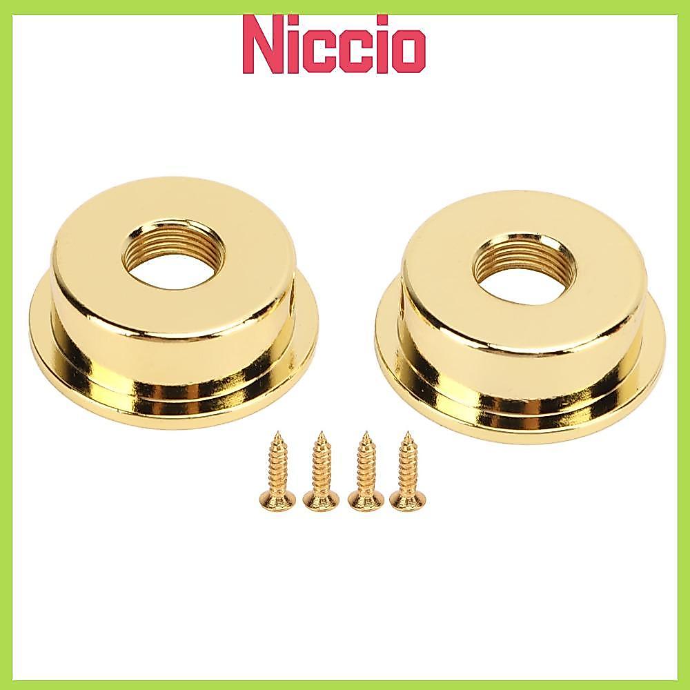 NICIO 2 Chiếc Đàn Guitar Điện Jack Cover, Đĩa Đàn Guitar Điện Tròn Kim Loại, Chuyên Nghiệp Màu Vàng 