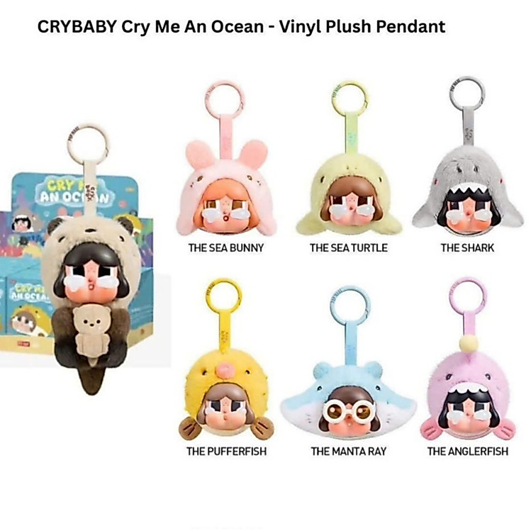 [HỎA TỐC SG - CHÍNH HÃNG] Blindbox Crybaby Cry Me An Ocean -Crybaby Hải sản Series - Móc Khóa Gấu Bô