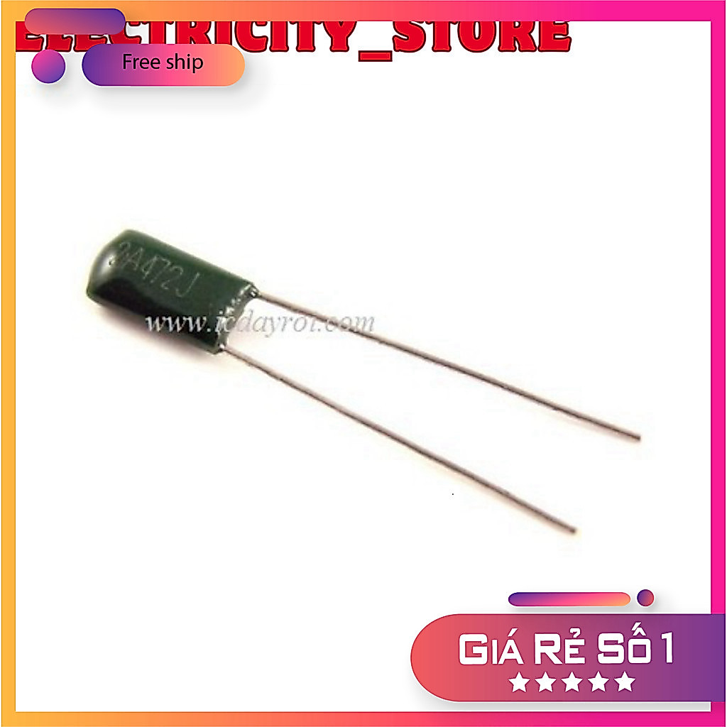 [100 Cái]- Tụ mica 2A472J 4.7nF 100V Thế Giới Chip