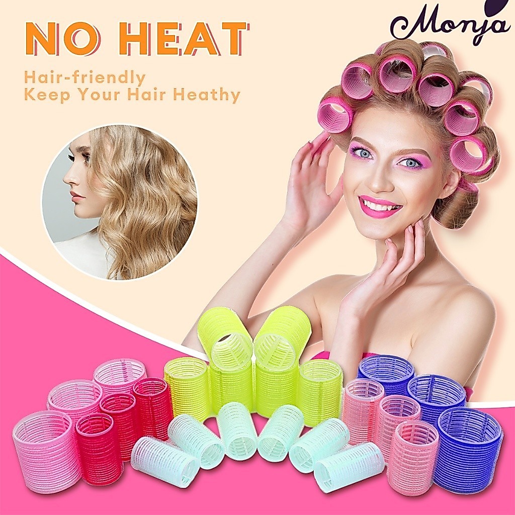 Monja 6 Mảnh / Bộ Nhiều Kích Thước Tóc Curler Màu Ngẫu Nhiên Tóc Curler Tự Dính Tóc Curler Nhà DIY K