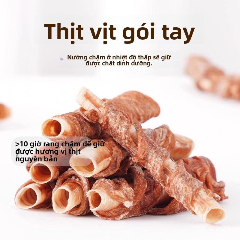 Quản họng ngỗng cuộn gà vịt sấy nướng thủ công thanh mài răng cho chó Becgie Đức