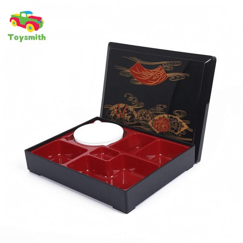SiaBiced Business Bento Box Melamine Liner Hộp Bento Nhật Bản Họa Tiết Trang Trí Hộp cơm Nhật Bản