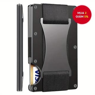  Ví đựng thẻ bảo vệ RFID mỏng mới dạng bật lên dành cho nam nữ, ví nhôm co giãn, túi lưng đựng ID, thẻ tín dụng, ví du lịch unisex.
