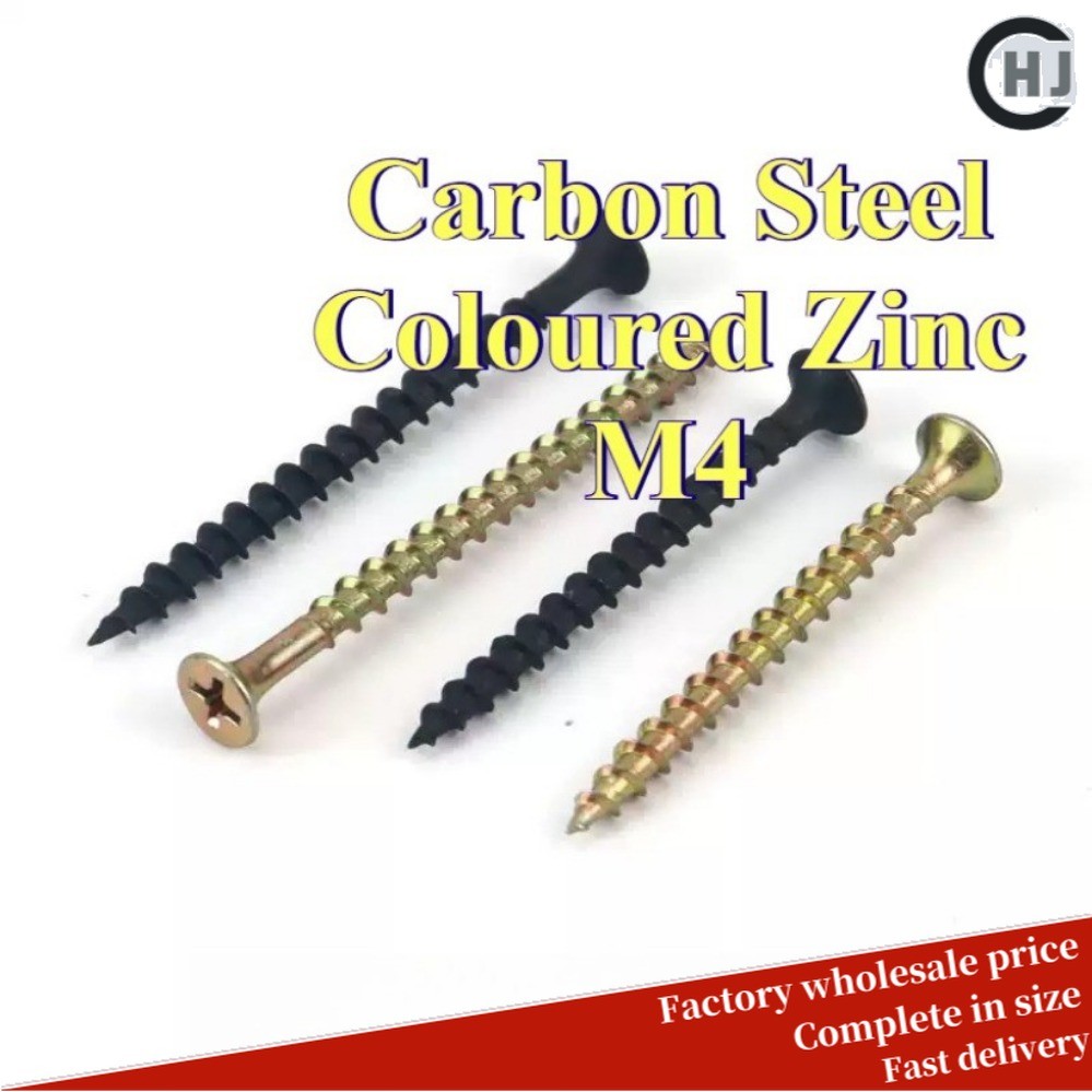 Vít đầu bằng thép carbon M4X16 M4X20 M4X25 M4X30 M4X35 M4X40 M4X45 chống gỉ cho sửa chữa lắp ráp 400