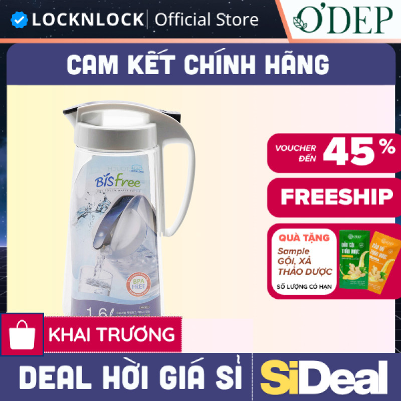 Bình nước LocknLock One Touch 1.6L Chính hãng ABF631/ ABF632 - SIDEAL SIL