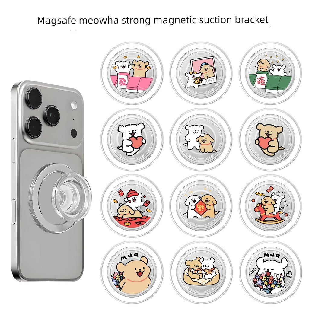 griptok popsocket magsafe Magsafe Maltese Line Puppy Túi khí từ tính Giá đỡ điện thoại Nhẫn chó trắn