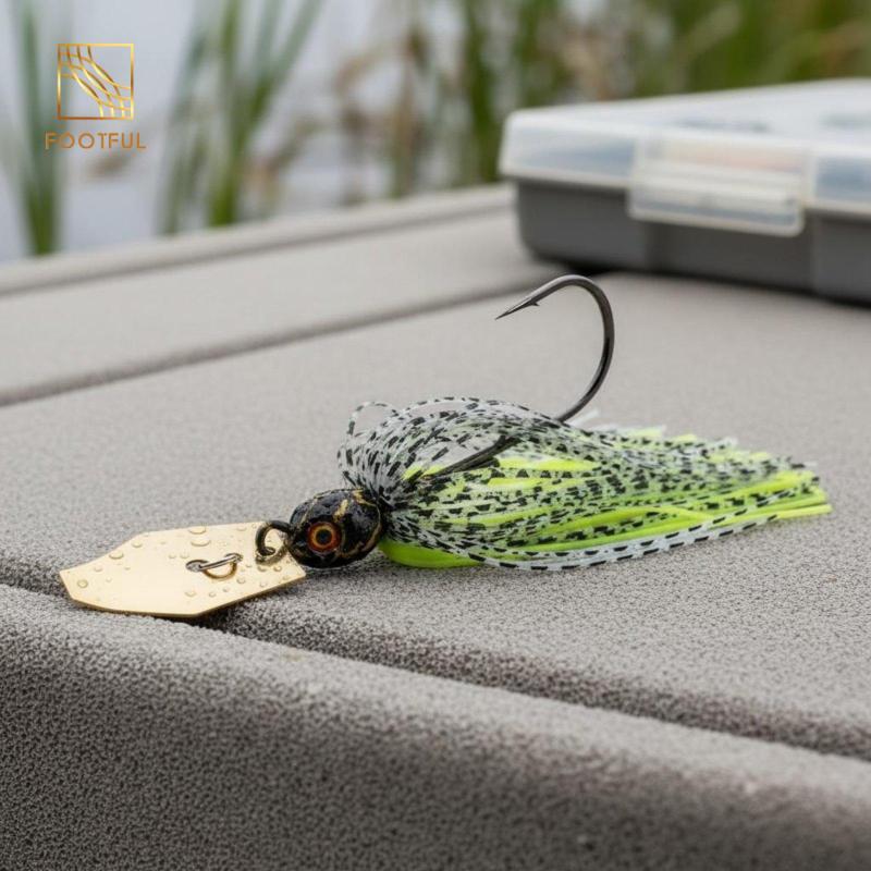 Mồi câu cá Jig không cần cỏ Flash cao Mini Jig Mồi nhân tạo để câu cá nước ngọt và nước mặn
