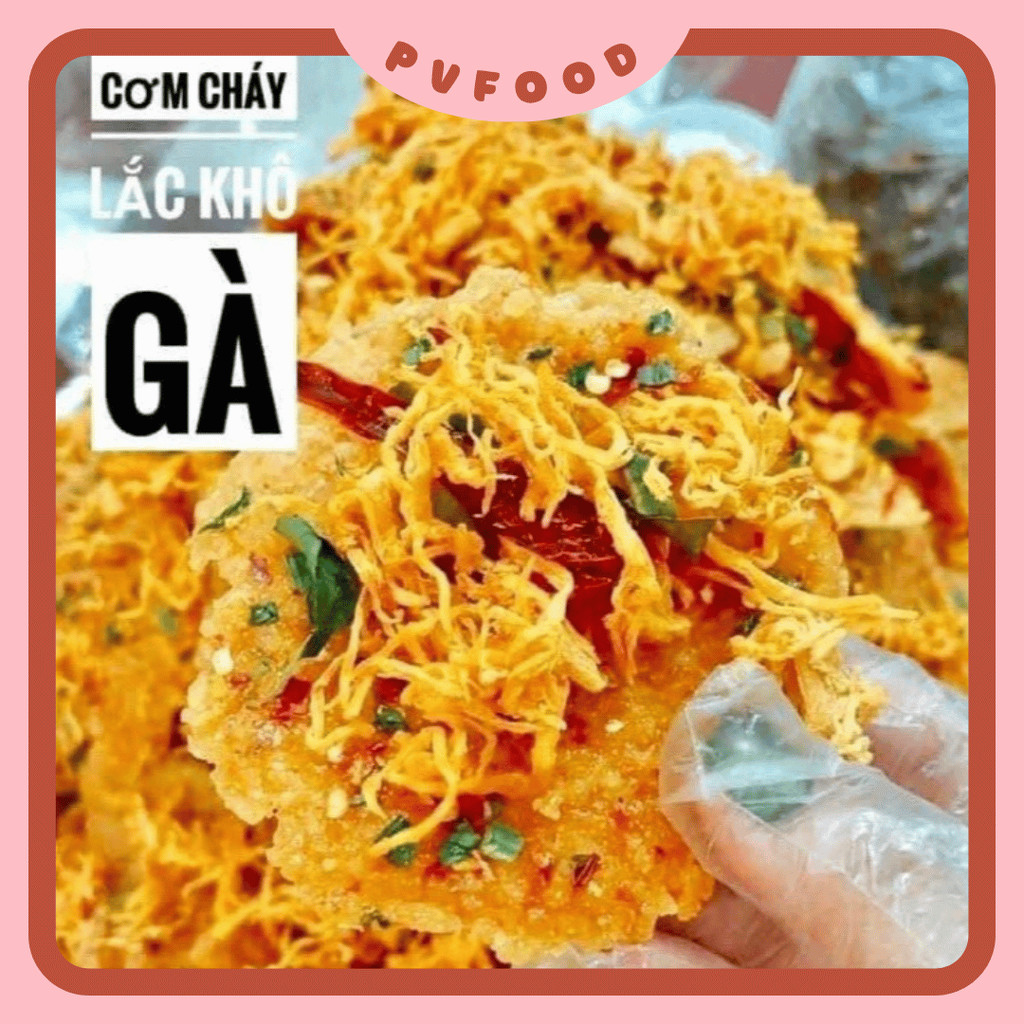 Cơm Cháy Khô Gà Giòn Cay Hộp Seal 500G Ăn Vặt PV FOOD