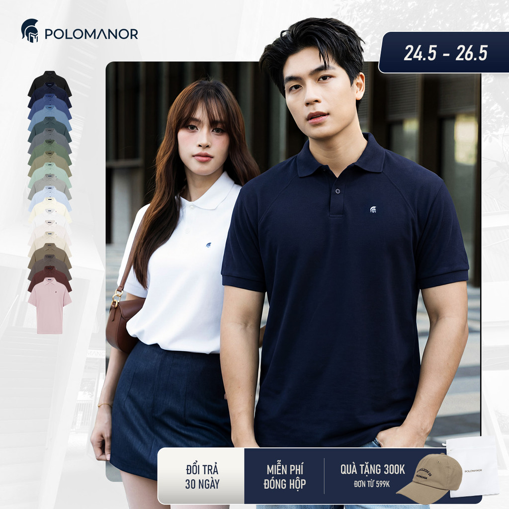 [MÀU MỚI T5] Áo polo nam cao cấp BASIC DIAMOND, POLO QUỐC DÂN vải CVC Diamond, sang trọng - POLOMANOR