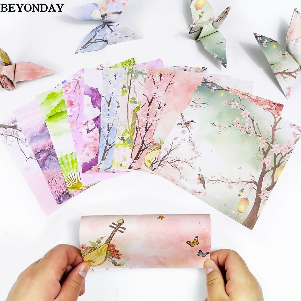 BEYONDAY 60 tờ Giấy Origami, Giấy thủ công in hoa hai mặt phong cách Trung Quốc, Trang trí phong cản