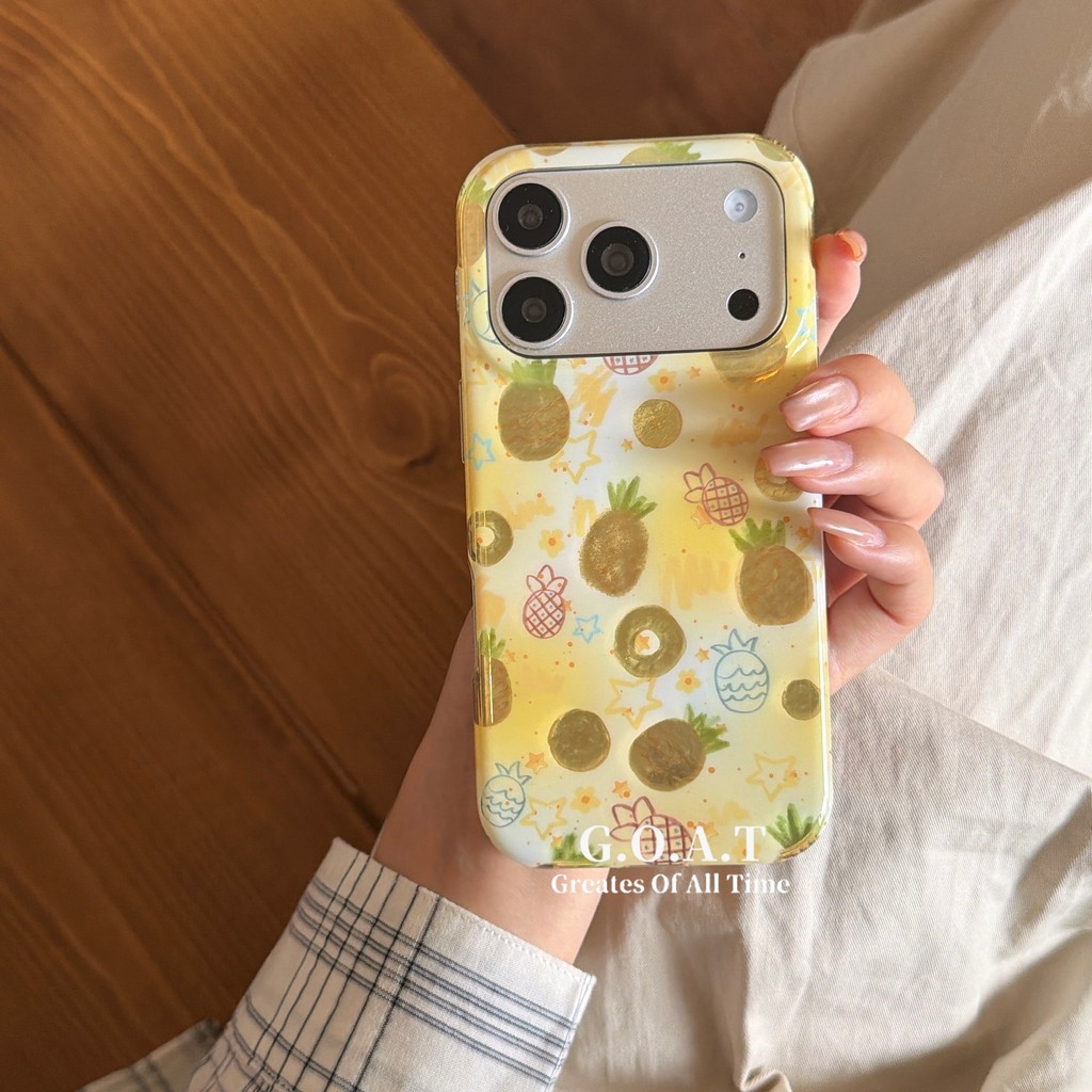 G.O.A.T Nhuộm Vỏ Dứa Thích Hợp Cho iPhone 17 Pro Max iPhone 17 16 15 14 Pro Max Chống Sốc Bảo Vệ cam