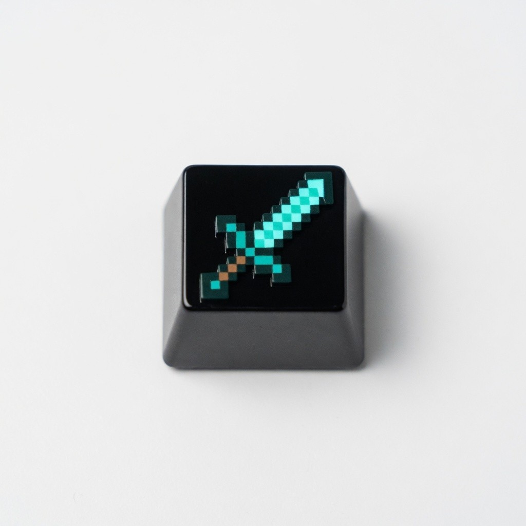 KeyStone Minecraft Diamond Sword Metal Keycap Hợp kim nhôm kẽm mạ điện MX 1U