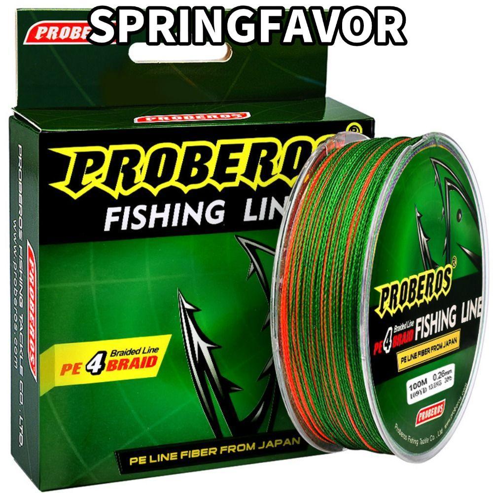 SPRINGFAVOR Dây thun chỉ, Angling 4 chân dây câu PE Plaited, phong cách 100m PE Dây buộc dây mạnh đầ