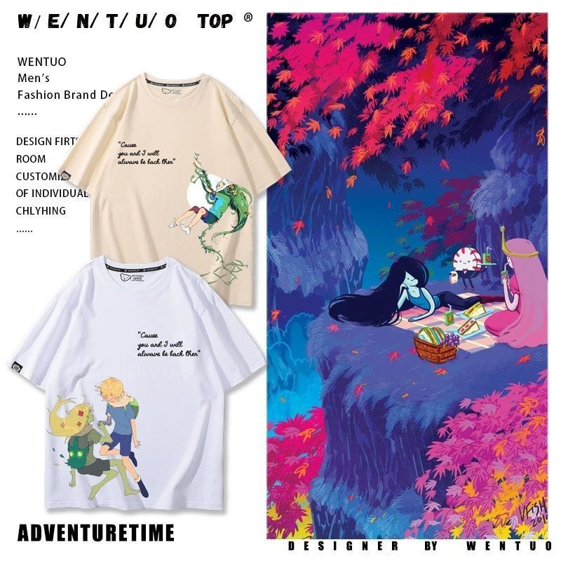 AdventureTime Phiêu Lưu Thời Gian Anime Hàng Hóa Đồng Thương Hiệu Tay Ngắn Nam Mùa Hè 2023 Phong Các