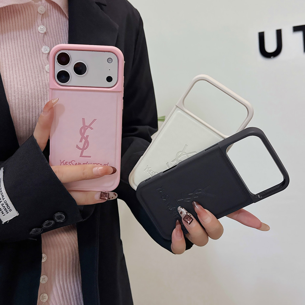 Thích hợp cho iPhone 17 16 15 Pro Max 14 Pro Max 13 Pro Max Thời trang Tối giản Logo L Da chống rơi 