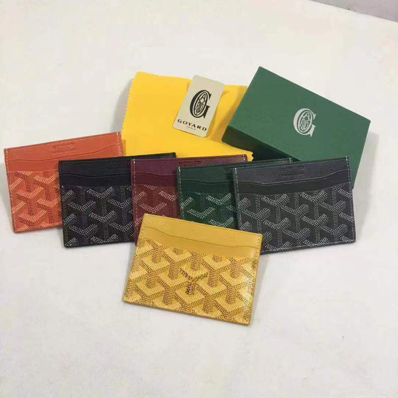 2025 Phong Cách Mới Goyard Goyard Goyard Hộp Đựng Thẻ Nam Nữ Thời Trang Thay Đổi Thẻ Với Da Bò Hai L