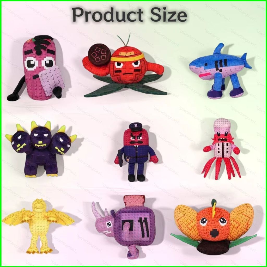 Cây Roblox PS1 vs. Brainrots Tomatrio Block Shark Plushie Game Merch Búp bê bông sang trọng dễ thươn