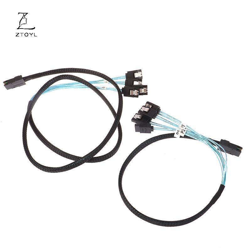 Cáp Ztoyl SAS SATA Mini-SAS SFF-8087 Đến 4 Cáp SATA Mini SAS 4i SFF8087 36P Đến 4 Cáp SATA 7P 12Gbps