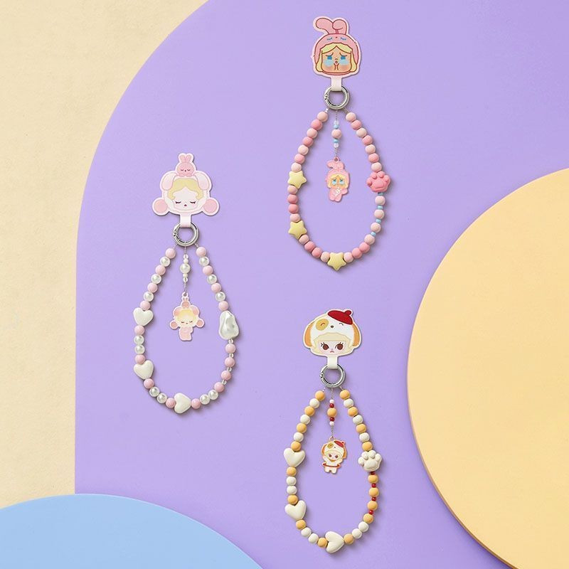 POPMART POP BEAN Động Vật Pyjama Đảng Dòng Điện Thoại Di Động Dây Xích molly labubu crybaby skullpan