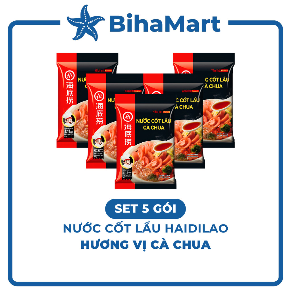 [SET 5 GÓI] - HAIDILAO – Nước cốt lẩu Haidilao hương vị cà chua, Haidilao nước cốt lẩu cà chua Haidi