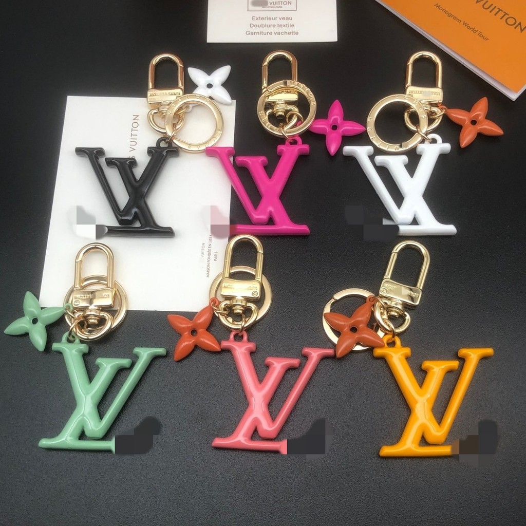 Alphabet macaron color keychain, high-end women's bag decoration, phone case accessory, heavy-duty p