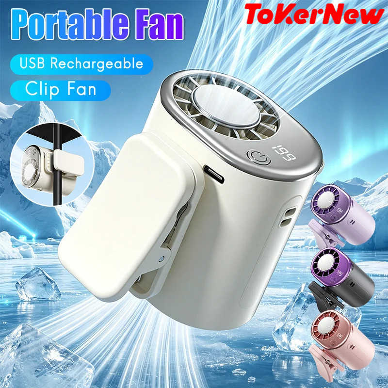ToKerNew Hanging Neck Fan with LED Display 199 Speeds Adjustable Mini Personal Cooling Fan for Umbre