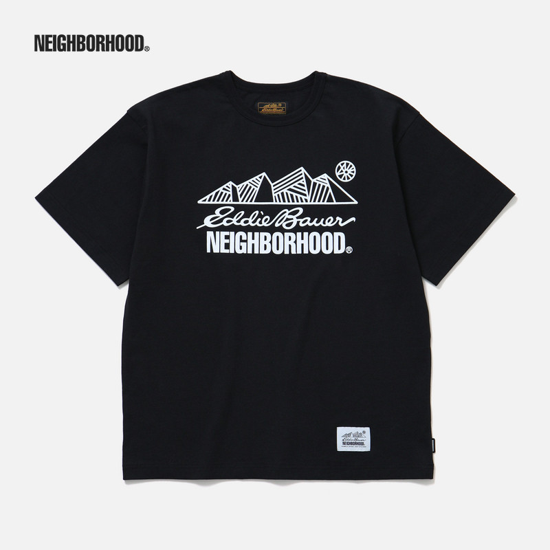 NeighbordNH X EDDIE BAUER Áo thun in bảng chữ cái NBHD Nam Nữ Cotton Cao Cấp Thường Ngày Lớn Top