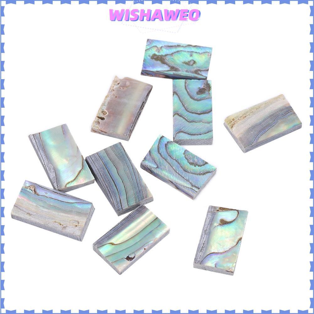 WISHAWEO ​10 Cái Vỏ bào ngư Inlay​, ​Vỏ bào ngư dạng tờ ​Chất liệu đàn Guitar Inlay​, ​Đầy màu sắc ​