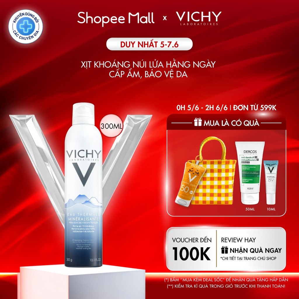 Nước khoáng dưỡng da Vichy Mineralizing Thermal Water 300ml