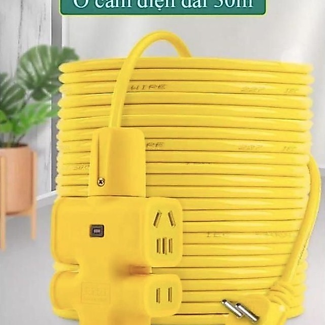 [Dây Điện 30m] Cuộn Dây Điện Kèm Ổ Cắm, Phích Cắm Đúc Chịu Lực Cao Đa Năng Tiện Lợi Dài 30m
