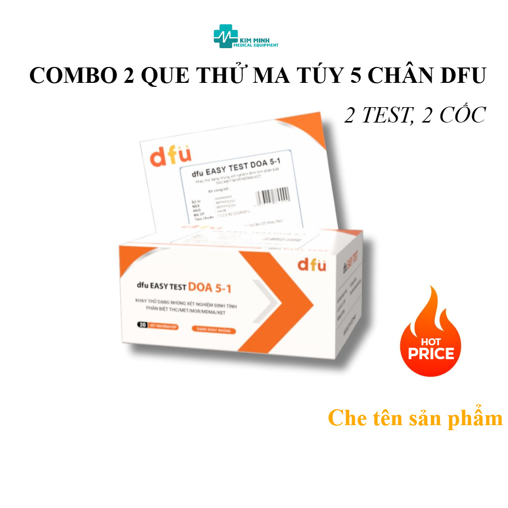 Combo 2 Que thử ma túy 5 chân DFU DOA 5-1 thử qua nước tiểu tại nhà phát hiện mt đá, cần sa, lắc, mo